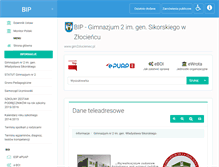 Tablet Screenshot of bip.gimnazjum2.zlocieniec.pl